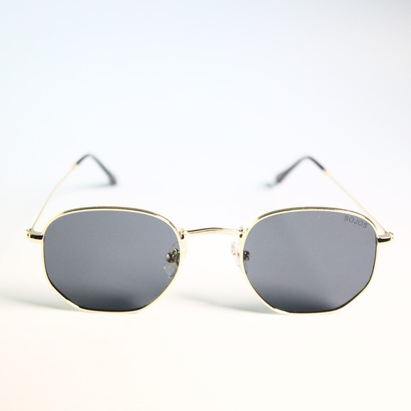 SOJOS Sunglasses SJ1072 C6 JL 51-21-149 retro gold frame slim N9 - Picture 1 of 9